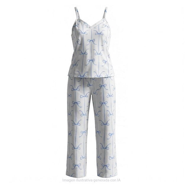 Pijama Secret Treasures para Dama Set Playera sin Manga con Pantalón Azul Talla EG 2 Piezas