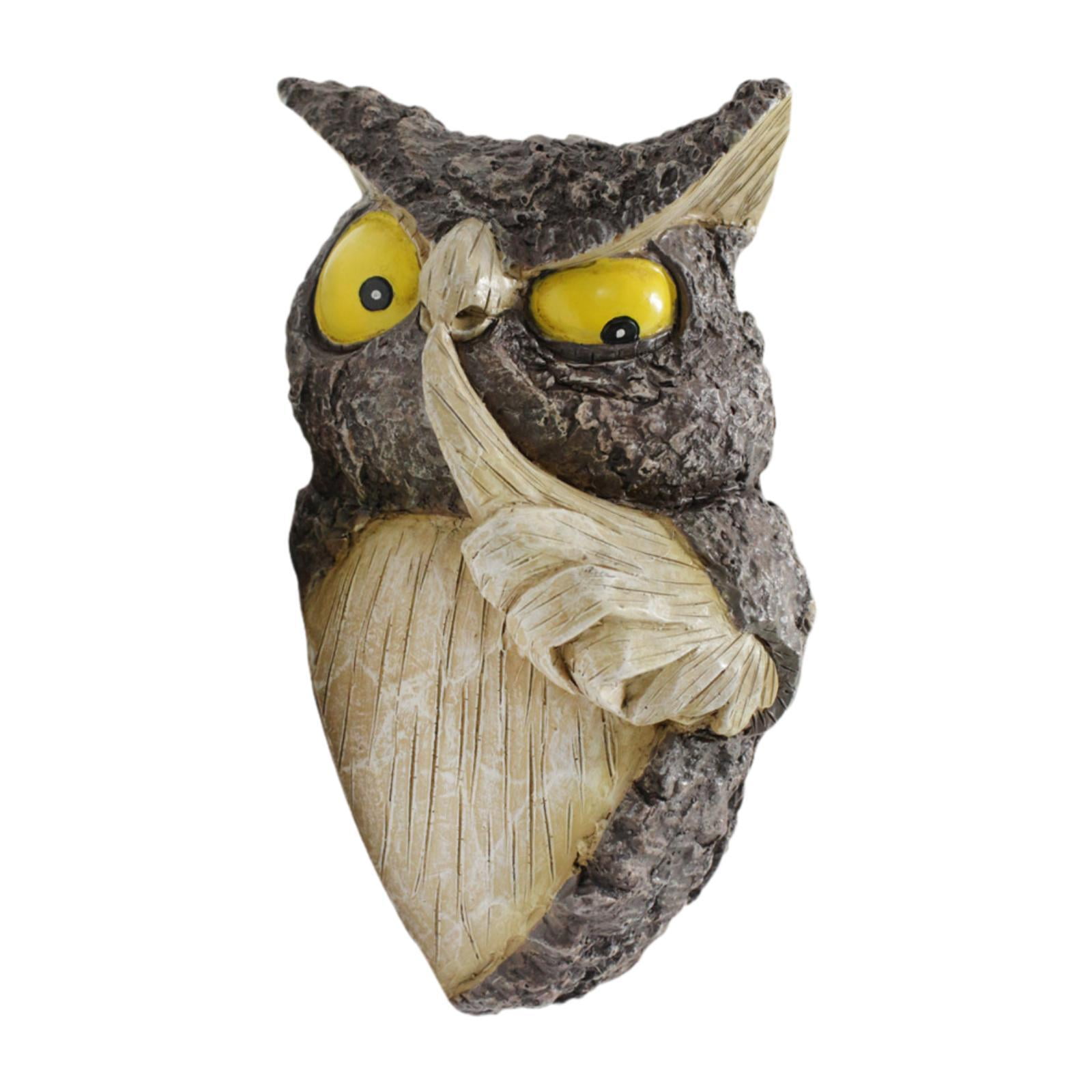 colaxi Owl Garden Figurine Decoration Interior Decoration Ornament Modern Resin Suspended Animal Sculpture for The Balcony of Farm Park