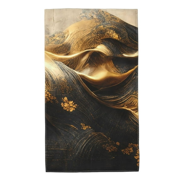 Kdxio Hand Towel Luxurious Gold Flow for Bathroom Kitchen Fingertip Bath Towels 27.5 x 16 Inch Home Hotel Gym Laundry Room
