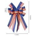 thumbnail image 2 of 2 Pcs Large Patriotic Wreath Bows for Front Door, Labor Day Red Blue White Stars and Stripes Bows for Wreath Patriotic American Flag Bows for Indoor Outdoor Memorial Day Party, 2 of 6