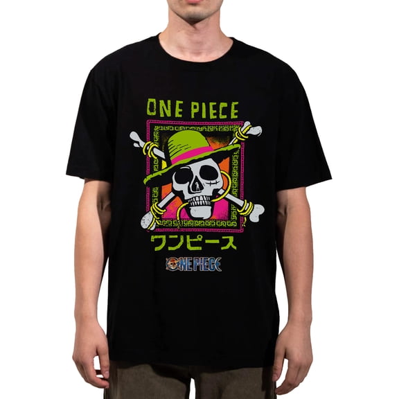 One Piece Live Action Straw Hat Pirates Logo Adult Black Heavyweight Oversized T-shirt