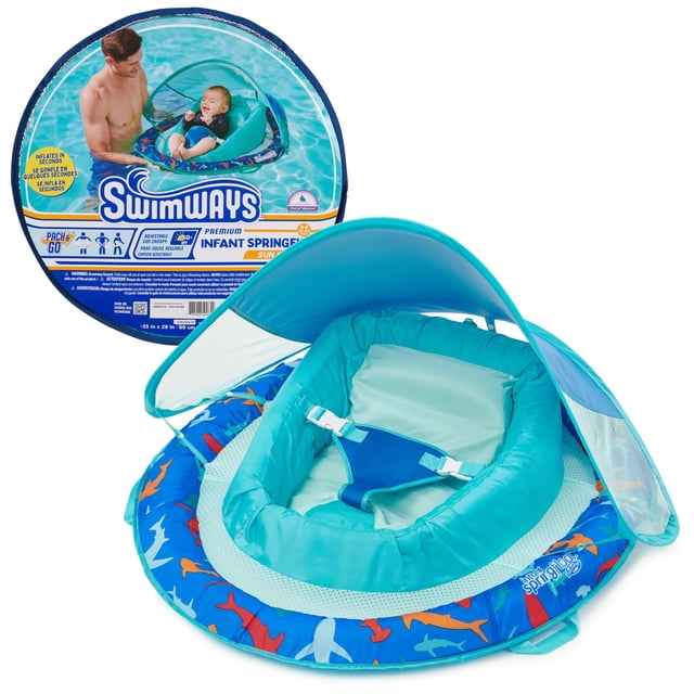Flota de primavera para bebés con canopy Shark