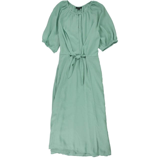 Alfani Womens Tie Front Midi Dress, Verde, X-Large