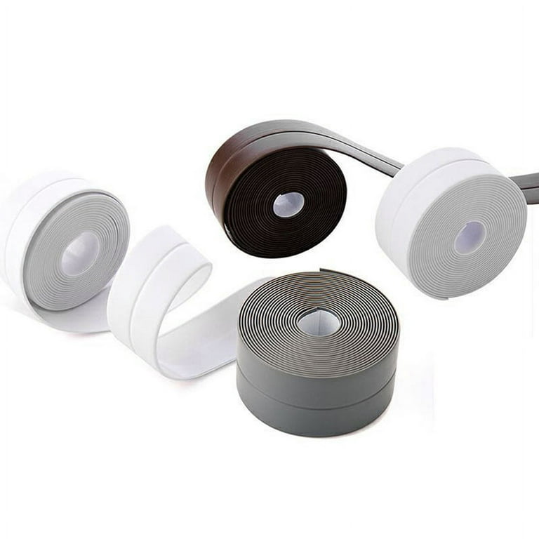 tazanma 2 Pack Caulk Strip Sealing Strip PE Self Adhesive Waterproof Tape  for Bathtub Bathroom Shower Toilet Kitchen and Wall Sealing 1