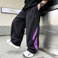 thumbnail image 5 of Boys Athletic Track Pants Teen Active Sweatpants with Side Stripes Elastic Waist Drawstring Loose Fit Casual Joggers for Running Sports Gym School Wear, 5 of 6