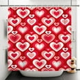 thumbnail image 4 of Valentines Day Shower Curtain Romantic Heart 80s 90s Early 2000s Party Retro Bathroom Decor Mother Day Girl Woman Shower Curtain Sets Bathroom Extra Long 72x72 in with 12 Hooks, 4 of 6