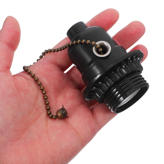 Homoyoyo Black Bakelite E26 Pull Chain Light Socket Fixture, Standard Replacement for Home Lighting and Lamp Accessories