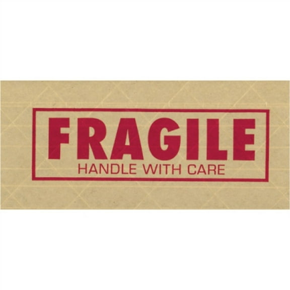 Tape Logic #7500 "Fragile" Reinforced Water Activated Tape 3" x 450 ft Roll (10 Roll/Case)