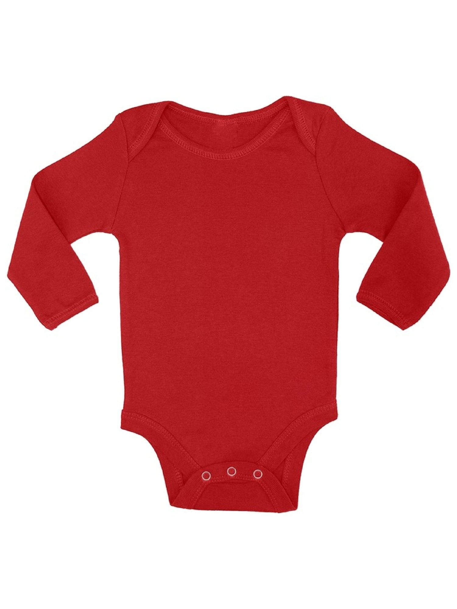 Red One Piece Top for Baby Boy Long Sleeve Baby Bodysuits Newborn Girl