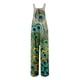 thumbnail image 2 of Gibobby Mono Bombachos Monos de mujer Verano Casual Suelto Sin mangas Patchwork Doble bolsillos Mono Estampado floral Boho Pierna ancha Babero en general(Verde， M), 2 of 5