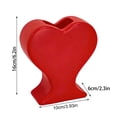 thumbnail image 3 of karymi 1.2 Liter Heart Shaped Vase Ornament - Red and White Resin Decorative Vase - 6.2 x 5.5 x 2.3 in - For Imitation Flower Arrangement, Home Gardening Decor, Valentine's Day Family Gifts, 3 of 9