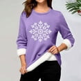 thumbnail image 5 of Women's Festive Snowflake Print Pullover Crew Neck Thermal Winter Sweater Cozy Wear, 5 of 5