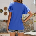 thumbnail image 7 of Brglopf Women Summer Tunic Tops Casual Crew Neck Ruffle Short Sleeve Blouse Solid Hollow out Dressy T Shirts, 7 of 7
