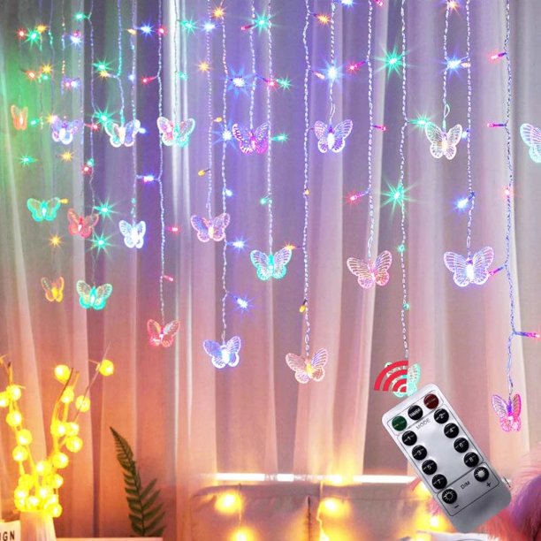 RTR Led Curtain Lights Butterfly Fairy String Lights Decorative Window