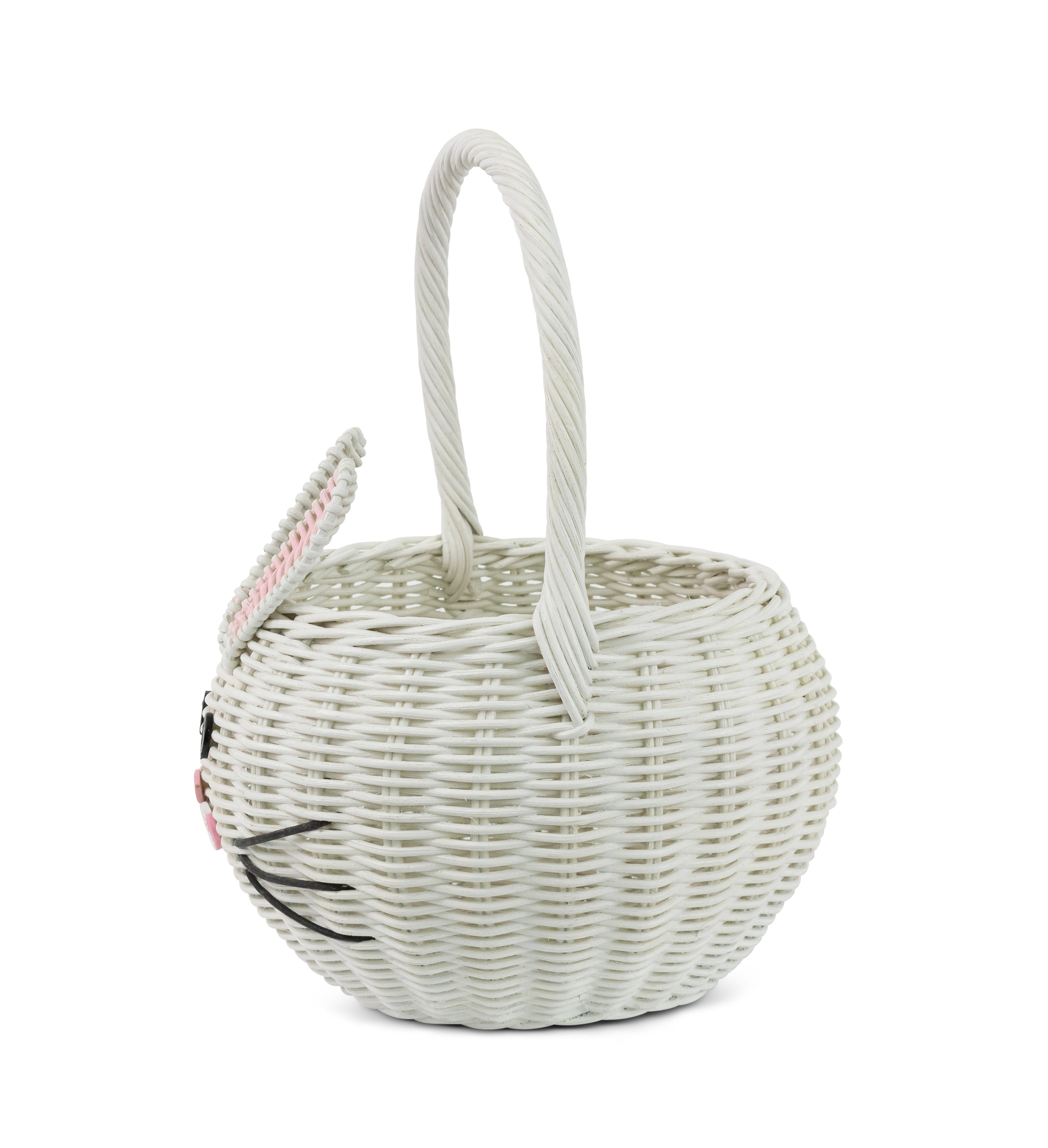 Large Hand Woven Bunny Rattan Wedding Flower Girl Basket Bin Home Decor Cute Handmade Handcrafted Nursery Gift Storage Easter Wicker Rabbit