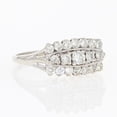 thumbnail image 2 of Triple Row Diamond Engagement Ring, Cluster Diamond Anniversary Ring, Statement Diamond Ring, 2.4 Ct Simulated Diamond, 925 Sterling Silver, Women's Daily Wear Ring, 2 of 5