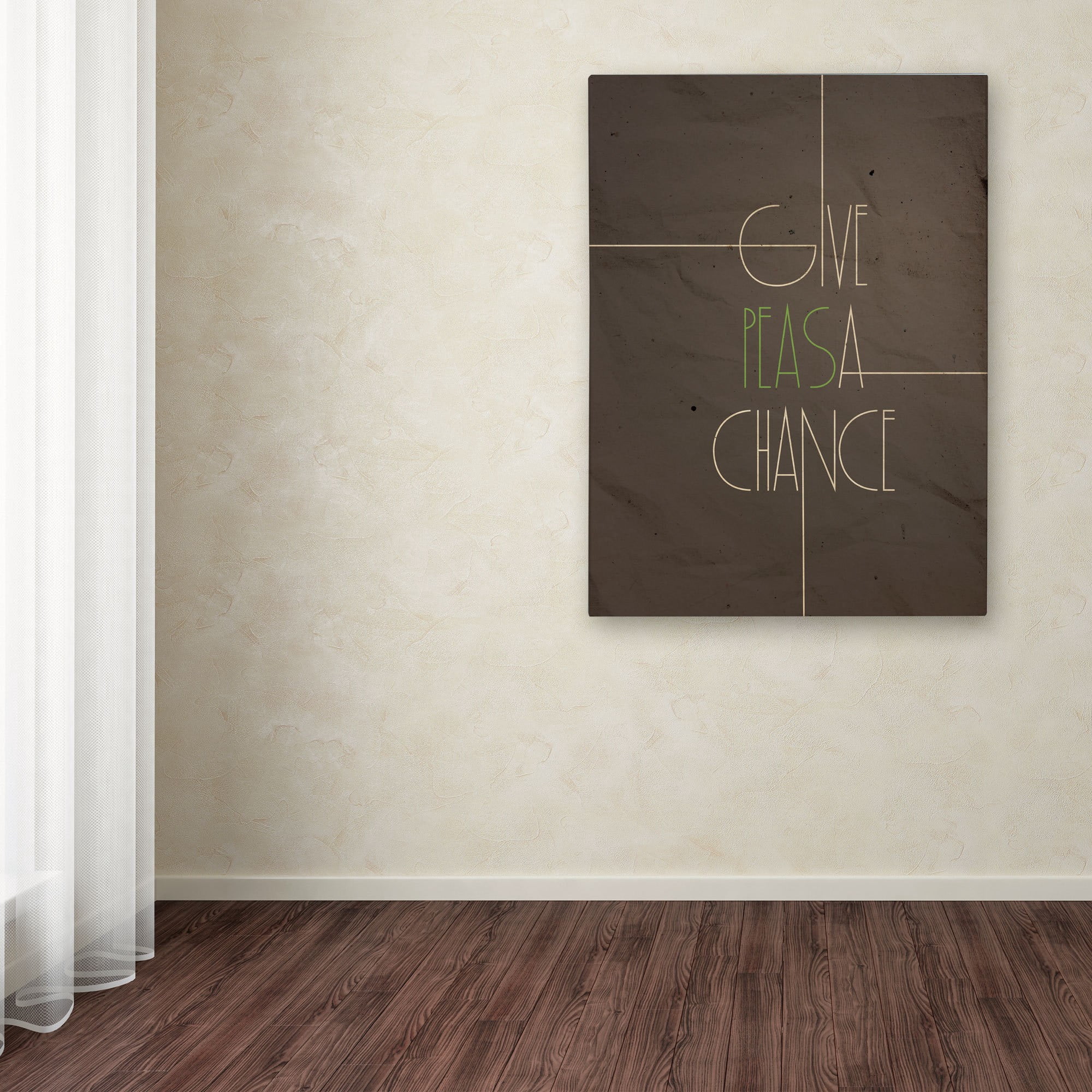Trademark Fine Art "Give Peas a Chance" Canvas Art by Megan Romo