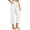 White, variant on cocolona Womens Summer Casual High Waist Plus Size Capri Pants Elastic Waist Straight Wide Leg Cropped Pants with Pockets