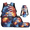 Bald Eagle and US Flag, variant on Binienty Blue Monster Truck Lightning 4 Pack Backpacks for Boys, Kids Lunch Box Bag Anti-scuff Pen Organizer with Neat Stitching Cup Sleeve Suitable for Picnic