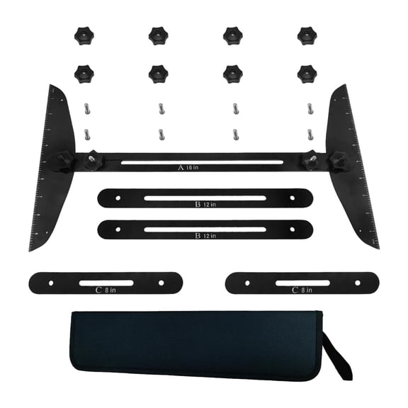 colaxi Stair Tread Template Tool Marking Measuring Tool Stair Tread Ruler Premium Professional Stair Measuring Tool Jig for Cabinets Black