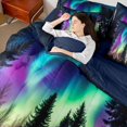 thumbnail image 4 of Homewish Abstract Aurora Bedding Comforter Set 7-Piece for Teens Boys Girls,Jungle Woodland King Bedding Sets,Gradient Ombre Ultra Soft Bed Sheets,Breathable Home Decor,Reversible, 4 of 8