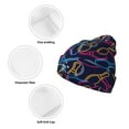 thumbnail image 3 of Picia Multicolor Bowling Pattern Knitted Beanie Hat for Men and Women , Unisex Winter Warm Stretchy Knit Cap Thick Fisherman Beanies Cuffed Plain Skull Caps, 3 of 6