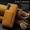 thumbnail image 5 of SaniMore Case for Samsung Galaxy A34 5G 6.6" 2023, Retro PU Leather Case Soft TPU Inner Detachable Magnetic Folding Card Pocket Flip Kickstand Anti-drop Shockproof Protectiive Cover, Brown, 5 of 11
