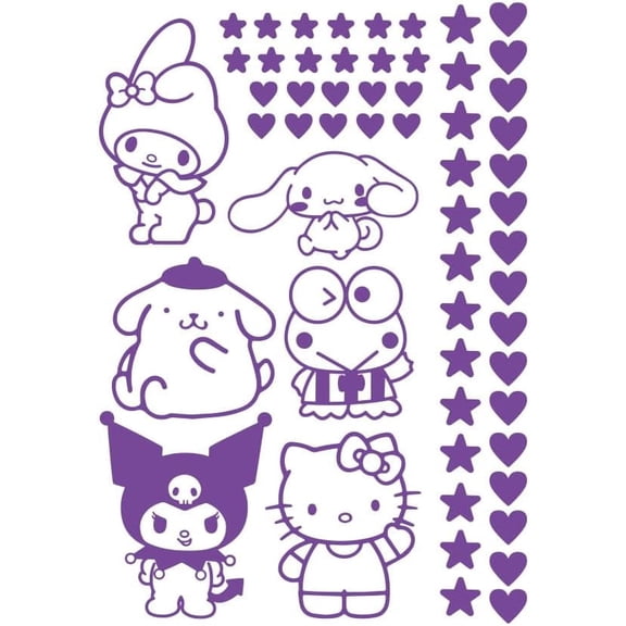 Vinyl Art Decal Decor - Sanrio Pack- 7" to 5" Each - Cute Trendy Inspiring Lovely Design for Girls Boys Bedroom Closet Playroom Nursery Kinder Daycare Living Room Wall Sticker