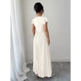 thumbnail image 2 of Apricot Women Ruffle Sleeve Pleated Maxi Dress With Scoop Neck And Relaxed Fit, 2 of 6