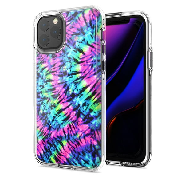 MUNDAZE For Apple iPhone 11 Pro Hippie Tie Dye Design Double Layer Phone Case Cover