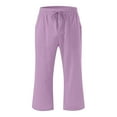 thumbnail image 4 of FAOWME Kids Comfortable High Waisted Wide Leg Pants Drawstring Elastic Trousers Comfy Straight Leg Long Pants With Pockets 12-13 Years, 4 of 5