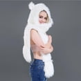 thumbnail image 6 of Aoochasliy Winter Scarves for Women Clothes Male Female Faux Animal Hood Cap Mittens Ears Cartoon Hat Gloves Scarf Pocket, 6 of 6