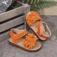 thumbnail image 7 of kpoplk Girls Sandals Open Toe Strappy Summer Shoes Summer Flower Casual Sandals(Orange,11), 7 of 7