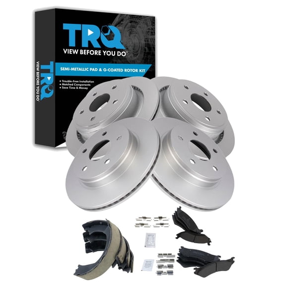 TRQ Front and Rear Brake Pad & Rotor Kit Semi-Metallic Fits 2005-2006 Dodge Durango 2003-2005 Ram 1500