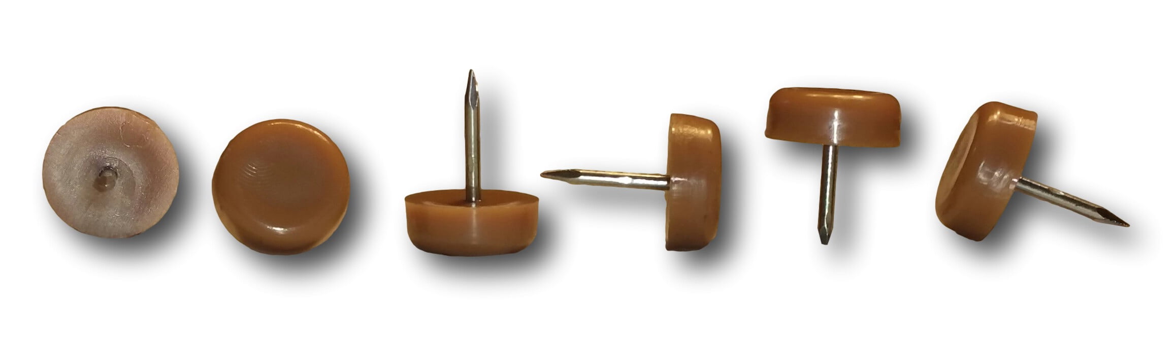 12 Brown Furniture Glides with 5/8" Head and 3/4"Nail