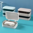 thumbnail image 1 of Caja de jabón de doble capa con tapa de drenaje para dormitorio de estudiantes, caja de jabón para el hogar, estante para inodoro, estante para jabón, caja de plástico, 1 of 5