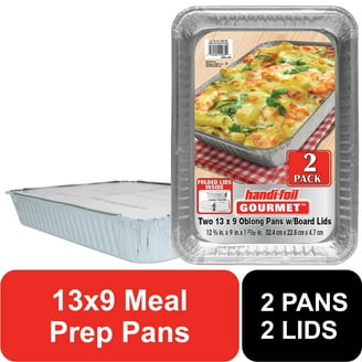 Fancy Panz 13x9x2 Red Foil Pan Carrier with Removable Clear Lid