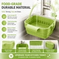thumbnail image 5 of Linnome 2-In-1 Foldable Sink Basket Hanging Sink Colander Food Residue Filter Sponge Utensil Storage Strainer for Kitchen Fruit Vegetable Wash, 5 of 9