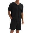 thumbnail image 2 of MINTREUS Men's Pajama Set Short Sleeved V-Neck 2-Piece Pajama Shorts With Pockets Pajamas For Men, 2 of 6