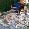 thumbnail image 2 of SAFAVIEH Cabana Oakley Botanical Indoor/Outdoor Area Rug, Black/Rust, 6'5" x 6'5" Round, 2 of 12