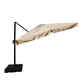 thumbnail image 2 of Island Umbrella Santorini II 10' Square Cantilever Umbrella with Valance, Sunbrella Acrylic Fabric with Base, 2 of 6