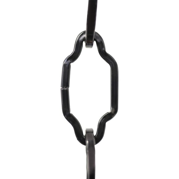 RCH Hardware CH-S57-30-BLK-3 | 12 Gauge Decorative Solid Steel Motif Link Fixture Chain | 3 Foot Increments |Black Finish
