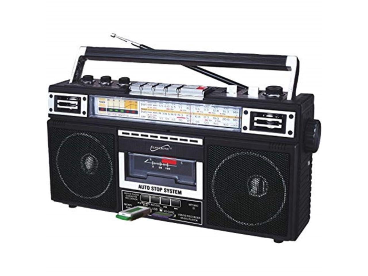 Supersonic Portable AM/FM Radio, Black, SC-3201BT-BK