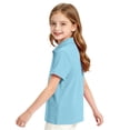 thumbnail image 3 of Abcomgle Boys Polo Shirts Size 10-12 Short Sleeve Pique Polo Shirts Button Down Solid Color Uniform Shirts for Boys Breathable Collared Spring Shirts for Boys, 3 of 8