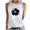 thumbnail image 2 of Aloohaidyvio Tank Tops for Women,Women's Summer Flower Print Basic Tank Tops 2024 Round Neck Soft Casual Loose Sleeveless Shirts, 2 of 4