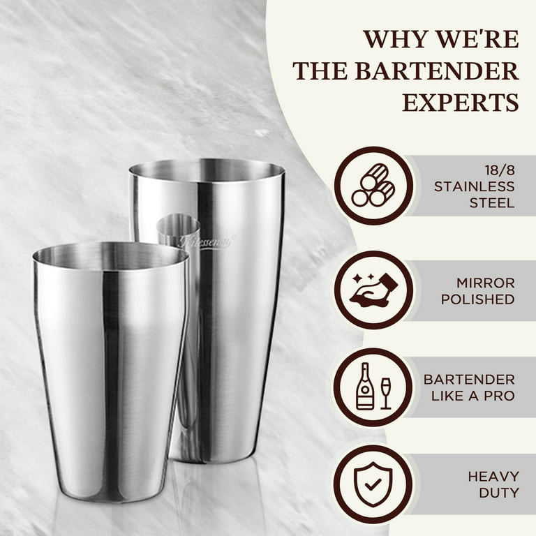 Kitessensu Boston Shaker Set, Stainless Steel Martini Shaker