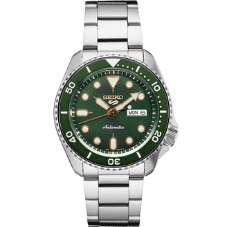 Seiko, Men‚Äôs Automatic Watch, SNKM97, Green Dial Stainless Steel