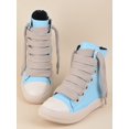 thumbnail image 2 of Women Lace Up Zip Side High Top Skate Shoes, Sporty Outdoor Sneakers, 2 of 4