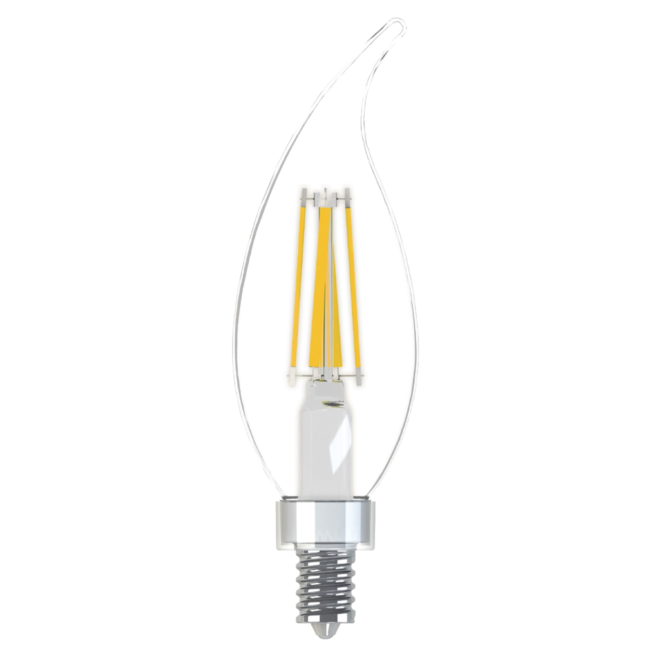 (2 pack) GE LED Light Bulbs, 60 Watt, Soft White, CAC Small Base, Clear Finish, 13yr, 4pk