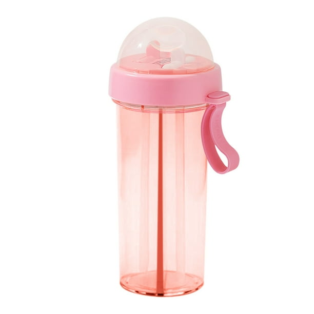 Botella de Agua Deportiva 600 Ml Botella Taza de Plástico Transparente Mate Portátil No Rompible Taza de Agua Deportivo Al Aire Libre Botella de Agua de Viajes Botellas de Agua de Plástico a Prueba De